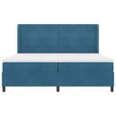 vidaXL Boxrugós ágy matracmal fejtámlával Kék 100 x 200 cm Bársony
