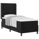 vidaXL Boxrugós ágy fejtámlával Fekete 80 x 200 cm Bársony
