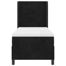 vidaXL Boxrugós ágy fejtámlával Fekete 80 x 200 cm Bársony