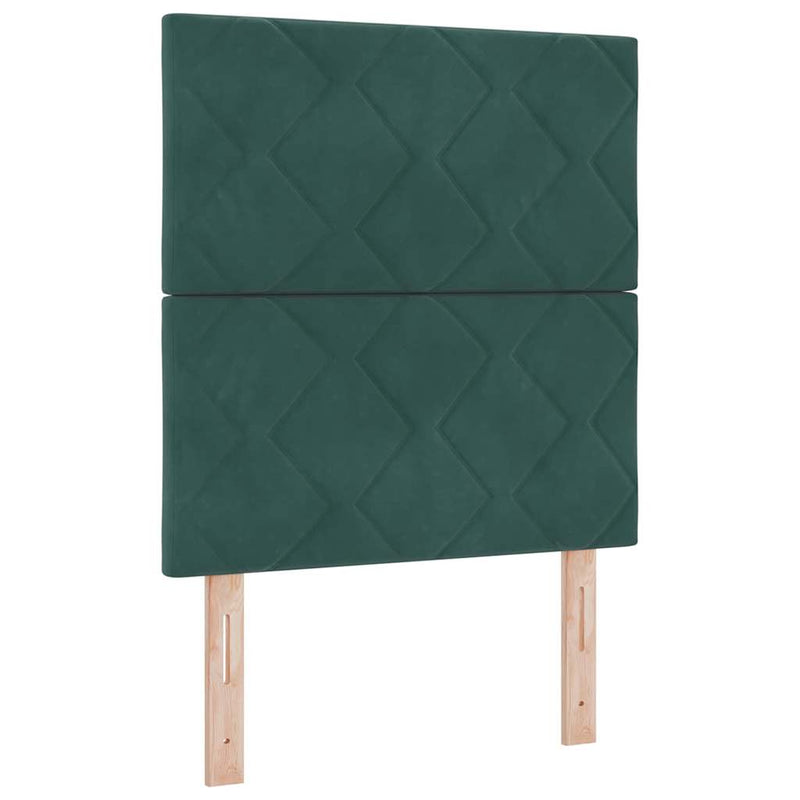 vidaXL Boxrugós ágy fejtámlával Sötétzöld 80 x 200 cm Bársony