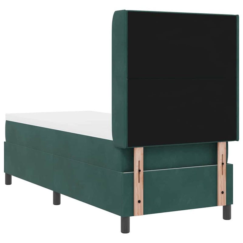 vidaXL Boxrugós ágy fejtámlával Sötétzöld 80 x 200 cm Bársony