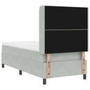 vidaXL Boxrugós ágy fejtámlával Világosszürke 100 x 200 cm Bársony