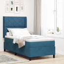 vidaXL Boxrugós ágy fejtámlával Kék 100 x 200 cm Bársony