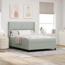 vidaXL Boxrugós ágy fejtámlával Világosszürke 140 x 190 cm Bársony