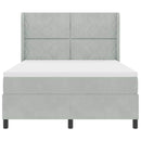 vidaXL Boxrugós ágy fejtámlával Világosszürke 140 x 190 cm Bársony