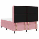 vidaXL Boxrugós ágy fejtámlával Rózsaszín 140 x 190 cm Bársony