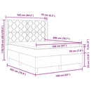 vidaXL Boxrugós ágy fejtámlával Világosszürke 160 x 200 cm Bársony