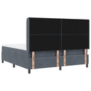 vidaXL Boxrugós ágy fejtámlával Sötétszürke 180 x 200 cm Bársony