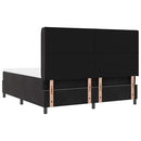 vidaXL Boxrugós ágy fejtámlával Fekete 180 x 200 cm Bársony