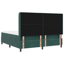 vidaXL Boxrugós ágy fejtámlával Sötétzöld 180 x 200 cm Bársony