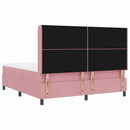 vidaXL Boxrugós ágy fejtámlával Rózsaszín 180 x 200 cm Bársony