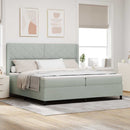 vidaXL Boxrugós ágy fejtámlával Világosszürke 200 x 200 cm Bársony