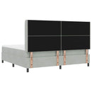 vidaXL Boxrugós ágy fejtámlával Világosszürke 200 x 200 cm Bársony