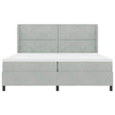 vidaXL Boxrugós ágy fejtámlával Világosszürke 200 x 200 cm Bársony