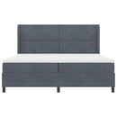 vidaXL Boxrugós ágy fejtámlával Sötétszürke 200 x 200 cm Bársony
