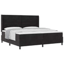 vidaXL Boxrugós ágy fejtámlával Fekete 200 x 200 cm Bársony