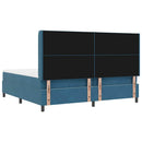 vidaXL Boxrugós ágy matracmal fejtámlával Kék 200 x 200 cm Bársony