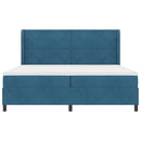 vidaXL Boxrugós ágy matracmal fejtámlával Kék 200 x 200 cm Bársony