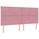 vidaXL Boxrugós ágy fejtámlával Rózsaszín 200 x 200 cm Bársony