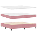 vidaXL Boxrugós ágy fejtámlával Rózsaszín 200 x 200 cm Bársony