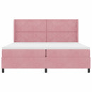 vidaXL Boxrugós ágy fejtámlával Rózsaszín 200 x 200 cm Bársony