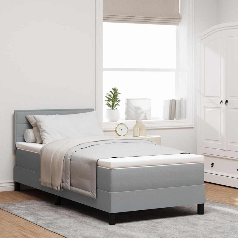 vidaXL Boxrugós ágy matracmal Világosszürke 80 x 200 cm szövet
