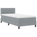 vidaXL Boxrugós ágy LED szalagokkal Világosszürke 80 x 200 cm szövet