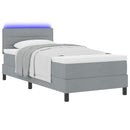 vidaXL Boxrugós ágy LED szalagokkal Világosszürke 80 x 200 cm szövet