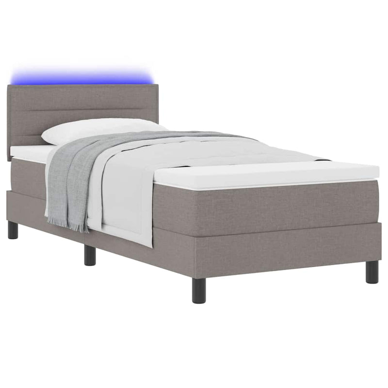 vidaXL Boxrugós ágy matracmal fejtámlával Tópszínű 80 x 200 cm szövet