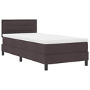 vidaXL Boxrugós ágy matracmal leddel Sötét Barna 90 x 190 cm szövet