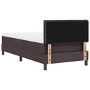 vidaXL Boxrugós ágy matracmal leddel Sötét Barna 90 x 190 cm szövet