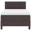 vidaXL Boxrugós ágy matracmal leddel Sötét Barna 90 x 190 cm szövet