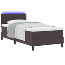 vidaXL Boxrugós ágy matracmal leddel Sötét Barna 90 x 190 cm szövet