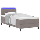 vidaXL Boxrugós ágy matracmal leddel Tópszínű 90 x 190 cm szövet