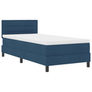 vidaXL Boxrugós ágy matracmal leddel Kék 90 x 190 cm szövet