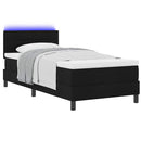 vidaXL Boxrugós ágy matracmal leddel Fekete 90 x 200 cm szövet