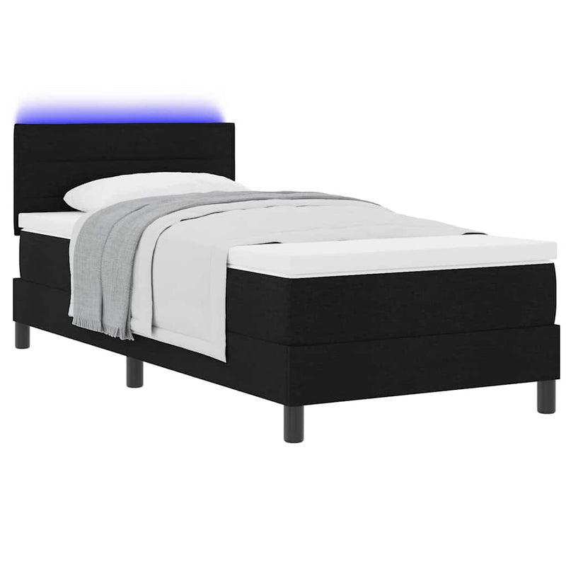 vidaXL Boxrugós ágy matracmal fejtámlával Fekete 100 x 200 cm szövet