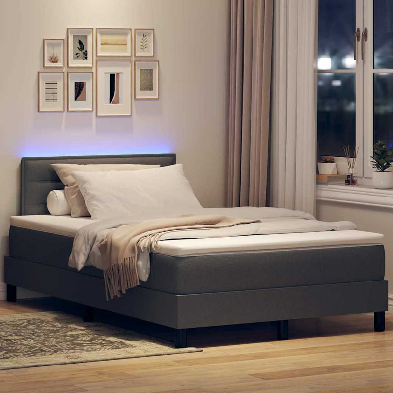 vidaXL Boxrugós ágy matracmal Sötétszürke 120 x 190 cm szövet