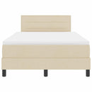 vidaXL Boxrugós ágy matracmal fejtámlával Krém 120 x 190 cm szövet