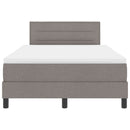 vidaXL Boxrugós ágy matracmal fejtámlával Tópszínű 120 x 200 cm szövet