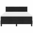 vidaXL Boxrugós ágy matracmal leddel Fekete 140 x 190 cm szövet