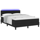 vidaXL Boxrugós ágy matracmal leddel Fekete 140 x 190 cm szövet
