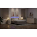 vidaXL Boxrugós ágy matracmal leddel Tópszínű 140 x 190 cm szövet