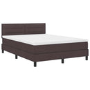 vidaXL Boxrugós ágy LED szalagokkal Sötét Barna 140 x 200 cm szövet