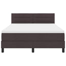 vidaXL Boxrugós ágy LED szalagokkal Sötét Barna 140 x 200 cm szövet