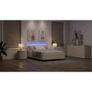 vidaXL Boxrugós ágy matracmal leddel Krém 140 x 200 cm szövet