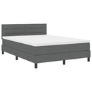 vidaXL Boxrugós ágy matracmal leddel Sötétszürke 160 x 200 cm szövet
