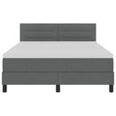 vidaXL Boxrugós ágy matracmal leddel Sötétszürke 160 x 200 cm szövet