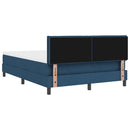 vidaXL Boxrugós ágy LED szalagokkal Kék 160 x 200 cm szövet