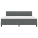 vidaXL Boxrugós ágy matracmal Sötétszürke 200 x 200 cm szövet